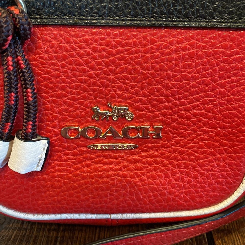 Coach Red Crossbody Bag with Black Trim - Picture 2 of 9